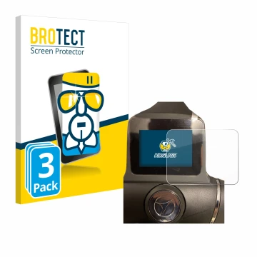 Vorderseite einer Produktverpackung mit dem Markenlogo BROTECT. Daneben ist das Gerät Motocaddy M1 DHC Electric Trolley mit de