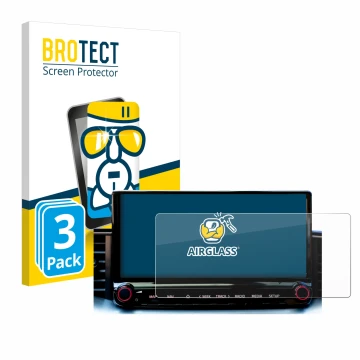 Vorderseite einer Produktverpackung mit dem Markenlogo BROTECT. Daneben ist das Gerät Kia Xceed 2023 Infotainment System mit d