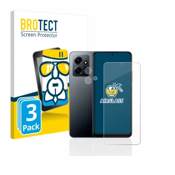 Vorderseite einer Produktverpackung mit dem Markenlogo BROTECT. Daneben ist das Gerät Xiaomi Redmi Note 12 4G (Display+Kamera)