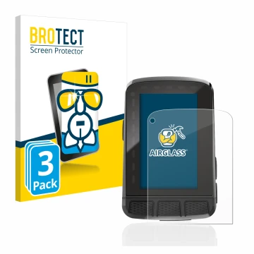 Vorderseite einer Produktverpackung mit dem Markenlogo BROTECT. Daneben ist das Gerät Wahoo Elemnt Roam 2 mit dem zugehörigen 