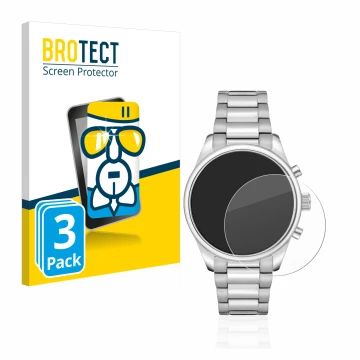 Vorderseite einer Produktverpackung mit dem Markenlogo BROTECT. Daneben ist das Gerät Hugo Boss Chronograph 58114171 mit dem z