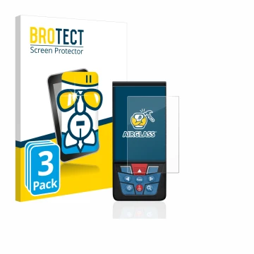 Vorderseite einer Produktverpackung mit dem Markenlogo BROTECT. Daneben ist das Gerät Bosch GLM 100-25c mit dem zugehörigen Di