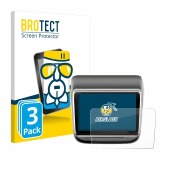 Vorderseite einer Produktverpackung mit dem Markenlogo BROTECT. Daneben ist das Gerät Tesla Model Y Infotainment System 7.2