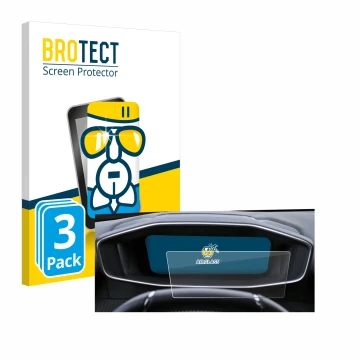 Vorderseite einer Produktverpackung mit dem Markenlogo BROTECT. Daneben ist das Gerät Peugeot 2008 2022 Cockpit mit dem zugehö