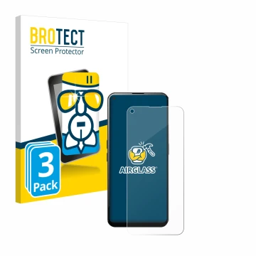 Vorderseite einer Produktverpackung mit dem Markenlogo BROTECT. Daneben ist das Gerät Unihertz Luna mit dem zugehörigen Displa