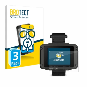 Vorderseite einer Produktverpackung mit dem Markenlogo BROTECT. Daneben ist das Gerät Garmin Foretrex 801 mit dem zugehörigen 