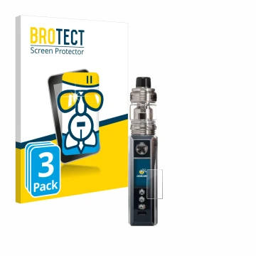 Vorderseite einer Produktverpackung mit dem Markenlogo BROTECT. Daneben ist das Gerät Voopoo Drag M100S mit dem zugehörigen Di