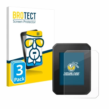 Vorderseite einer Produktverpackung mit dem Markenlogo BROTECT. Daneben ist das Gerät FIT Display Compact mit dem zugehörigen 