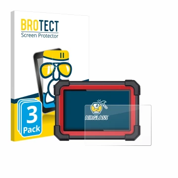 Vorderseite einer Produktverpackung mit dem Markenlogo BROTECT. Daneben ist das Gerät Launch X-431 CRP 919E BT mit dem zugehör