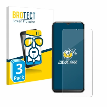 Vorderseite einer Produktverpackung mit dem Markenlogo BROTECT. Daneben ist das Gerät Emporia Smart 6 mit dem zugehörigen Disp