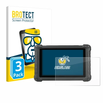 Vorderseite einer Produktverpackung mit dem Markenlogo BROTECT. Daneben ist das Gerät Autel MX900c mit dem zugehörigen Display