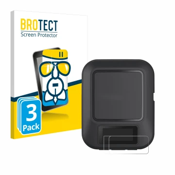 Vorderseite einer Produktverpackung mit dem Markenlogo BROTECT. Daneben ist das Gerät Garmin inReach Messenger mit dem zugehör