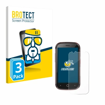 Vorderseite einer Produktverpackung mit dem Markenlogo BROTECT. Daneben ist das Gerät Unihertz Jelly Star mit dem zugehörigen 