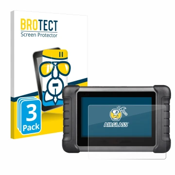 Vorderseite einer Produktverpackung mit dem Markenlogo BROTECT. Daneben ist das Gerät Autel MaxiCheck MX808s mit dem zugehörig
