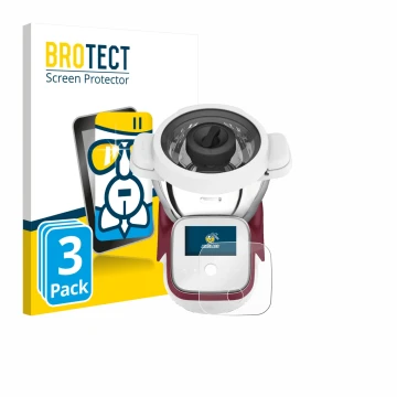 Vorderseite einer Produktverpackung mit dem Markenlogo BROTECT. Daneben ist das Gerät Moulinex i-Companion Touch XL mit dem zu