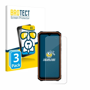 Vorderseite einer Produktverpackung mit dem Markenlogo BROTECT. Daneben ist das Gerät Hotwav Cyber 13 Pro mit dem zugehörigen 