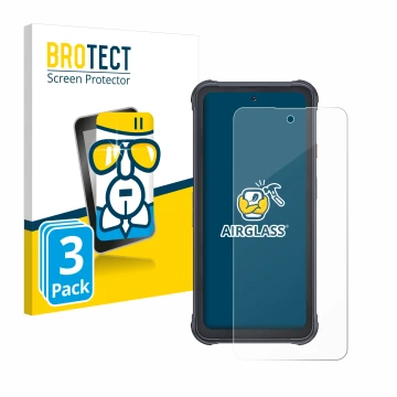 Vorderseite einer Produktverpackung mit dem Markenlogo BROTECT. Daneben ist das Gerät Cubot King Kong 8 mit dem zugehörigen Di