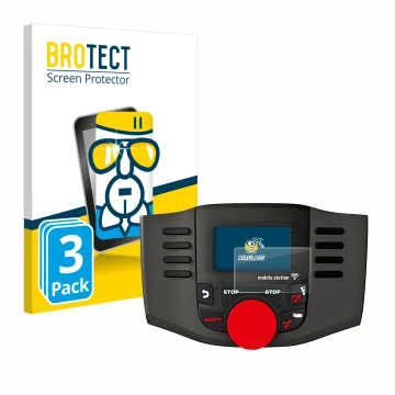 Vorderseite einer Produktverpackung mit dem Markenlogo BROTECT. Daneben ist das Gerät Märklin Mobile Station WLAN 60667 mit de