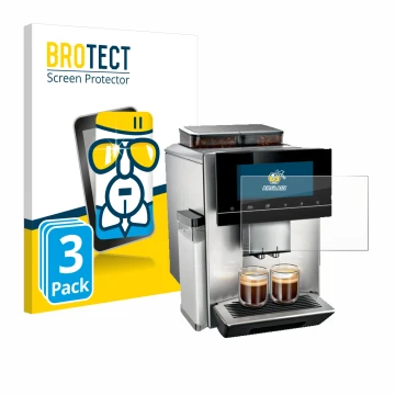 Vorderseite einer Produktverpackung mit dem Markenlogo BROTECT. Daneben ist das Gerät Siemens EQ900 TQ907D03 mit dem zugehörig