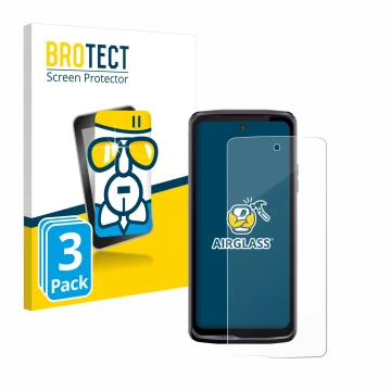 Vorderseite einer Produktverpackung mit dem Markenlogo BROTECT. Daneben ist das Gerät Crosscall Stellar X5 mit dem zugehörigen