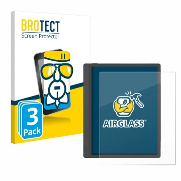 Vorderseite einer Produktverpackung mit dem Markenlogo BROTECT. Daneben ist das Gerät Boox Tab Ultra C Pro mit dem zugehörigen