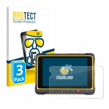 Vorderseite einer Produktverpackung mit dem Markenlogo BROTECT. Daneben ist das Gerät AIR3 7.3 mit dem zugehörigen Displayschu