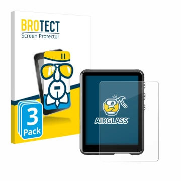 Vorderseite einer Produktverpackung mit dem Markenlogo BROTECT. Daneben ist das Gerät Mechen M3 mit dem zugehörigen Displaysch