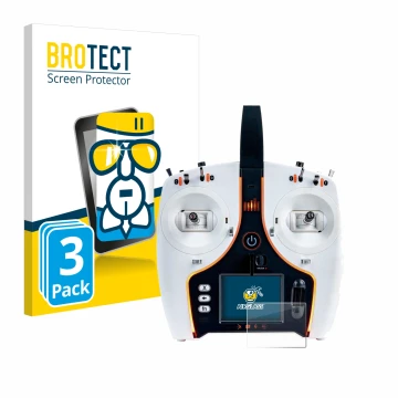 Vorderseite einer Produktverpackung mit dem Markenlogo BROTECT. Daneben ist das Gerät Spektrum NX7e mit dem zugehörigen Displa