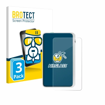 Vorderseite einer Produktverpackung mit dem Markenlogo BROTECT. Daneben ist das Gerät Timekettle Fluentalk T1 Mini mit dem zug