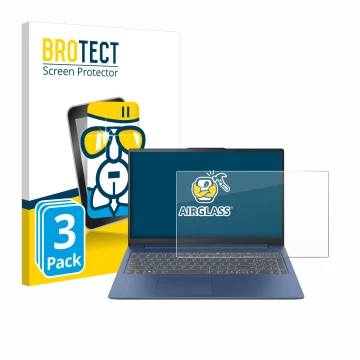 Vorderseite einer Produktverpackung mit dem Markenlogo BROTECT. Daneben ist das Gerät Lenovo IdeaPad Slim 3 Gen 8 15