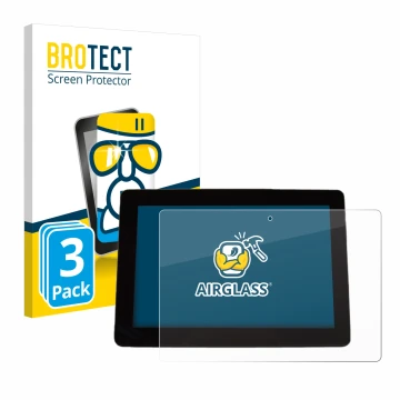 Vorderseite einer Produktverpackung mit dem Markenlogo BROTECT. Daneben ist das Gerät Trimble XCN 1050 mit dem zugehörigen Dis