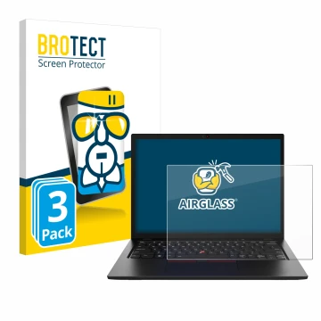 Vorderseite einer Produktverpackung mit dem Markenlogo BROTECT. Daneben ist das Gerät Lenovo ThinkPad L13 Gen 4 Non-Touch mit 