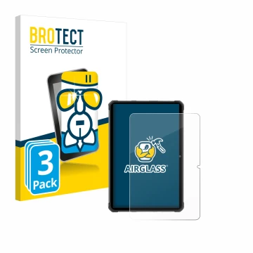 Vorderseite einer Produktverpackung mit dem Markenlogo BROTECT. Daneben ist das Gerät Hotwav R7 mit dem zugehörigen Displaysch