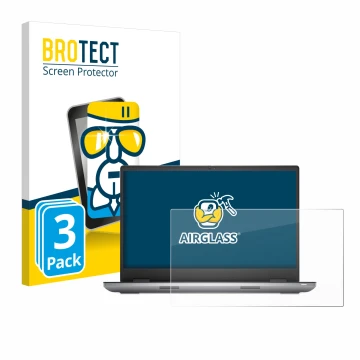 Vorderseite einer Produktverpackung mit dem Markenlogo BROTECT. Daneben ist das Gerät Dell Precision 7780 mit dem zugehörigen 