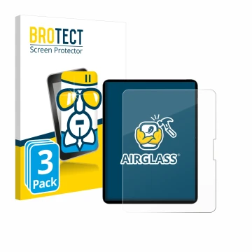 Vorderseite einer Produktverpackung mit dem Markenlogo BROTECT. Daneben ist das Gerät Apple iPad Pro 13