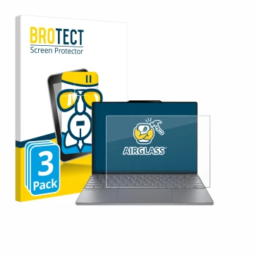 Vorderseite einer Produktverpackung mit dem Markenlogo BROTECT. Daneben ist das Gerät Lenovo ThinkBook 13x Gen 4 mit dem zugeh