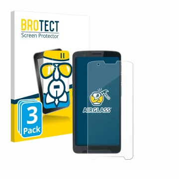 Vorderseite einer Produktverpackung mit dem Markenlogo BROTECT. Daneben ist das Gerät Unitech EA660 mit dem zugehörigen Displa