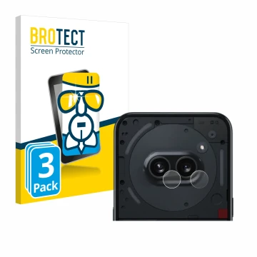 Vorderseite einer Produktverpackung mit dem Markenlogo BROTECT. Daneben ist das Gerät Nothing Phone (2a) (NUR Kameraschutz) mi