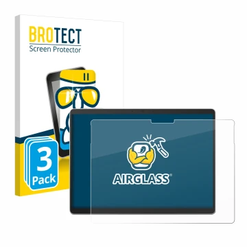 Vorderseite einer Produktverpackung mit dem Markenlogo BROTECT. Daneben ist das Gerät Microsoft Surface Pro 10 mit dem zugehör