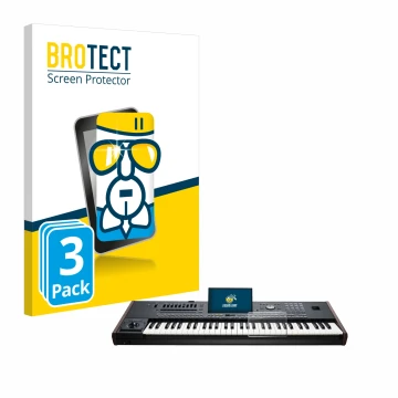 Vorderseite einer Produktverpackung mit dem Markenlogo BROTECT. Daneben ist das Gerät KORG Pa5X mit dem zugehörigen Displaysch