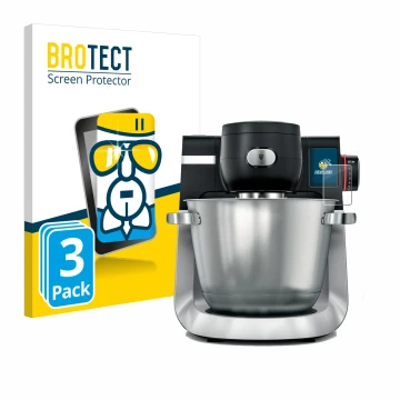 Vorderseite einer Produktverpackung mit dem Markenlogo BROTECT. Daneben ist das Gerät Bosch MUM Serie 6 mit dem zugehörigen Di