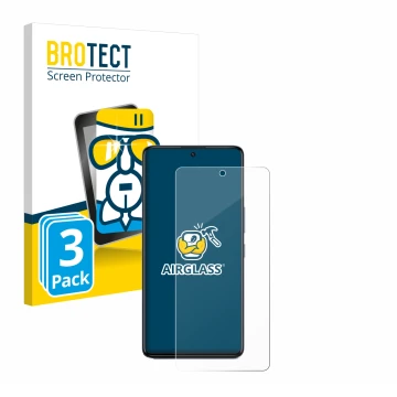 Vorderseite einer Produktverpackung mit dem Markenlogo BROTECT. Daneben ist das Gerät Infinix GT 20 Pro mit dem zugehörigen Di
