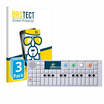Vorderseite einer Produktverpackung mit dem Markenlogo BROTECT. Daneben ist das Gerät Teenage Engineering OP-1 Sampler & Contr