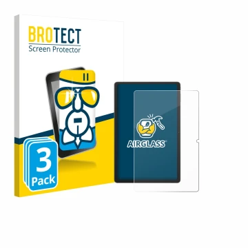 Vorderseite einer Produktverpackung mit dem Markenlogo BROTECT. Daneben ist das Gerät Blackview Tab 16 Pro mit dem zugehörigen