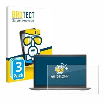 Vorderseite einer Produktverpackung mit dem Markenlogo BROTECT. Daneben ist das Gerät Dell Precision 3590 Workstation mit dem 