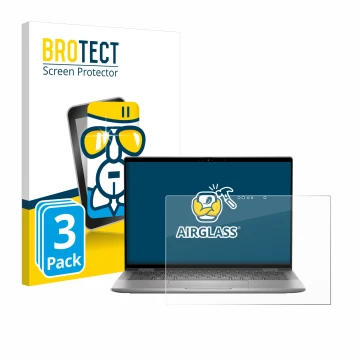 Vorderseite einer Produktverpackung mit dem Markenlogo BROTECT. Daneben ist das Gerät Dell Latitude 7350 2-in-1 mit dem zugehö