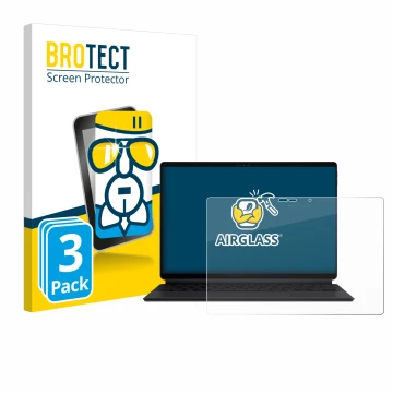 Vorderseite einer Produktverpackung mit dem Markenlogo BROTECT. Daneben ist das Gerät ASUS ProArt PZ13 mit dem zugehörigen Dis