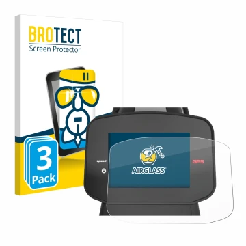 Vorderseite einer Produktverpackung mit dem Markenlogo BROTECT. Daneben ist das Gerät PowaKaddy FX7 GPS 3.5