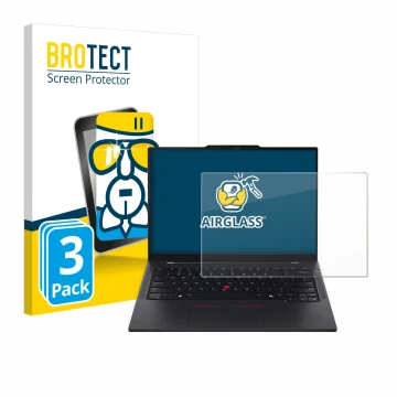 Vorderseite einer Produktverpackung mit dem Markenlogo BROTECT. Daneben ist das Gerät Lenovo ThinkPad T14s Gen 6 mit dem zugeh