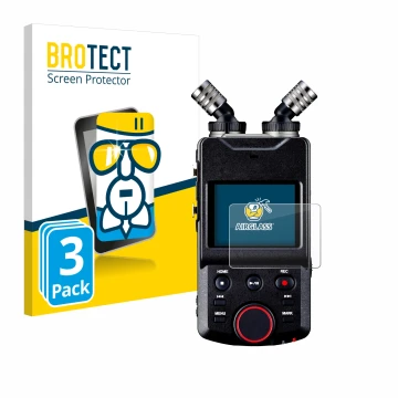 Vorderseite einer Produktverpackung mit dem Markenlogo BROTECT. Daneben ist das Gerät Tascam Portacapture X6 mit dem zugehörig